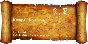 Kempf Rozina névjegykártya